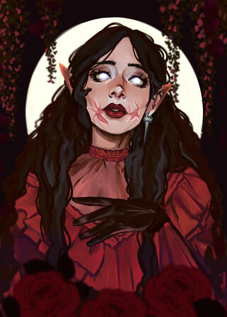 Bust with simple background